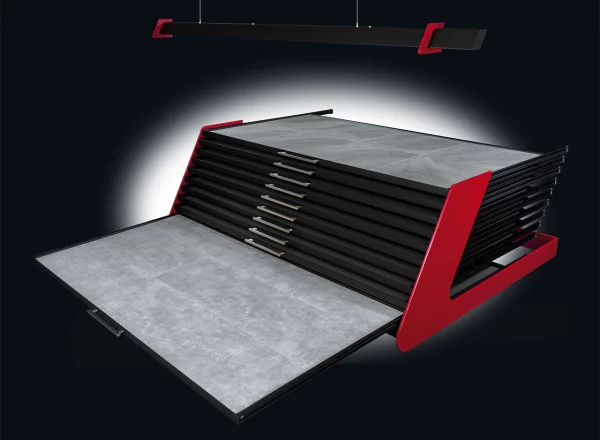 Design-Bodenschrank zur Fliesenpräsentation