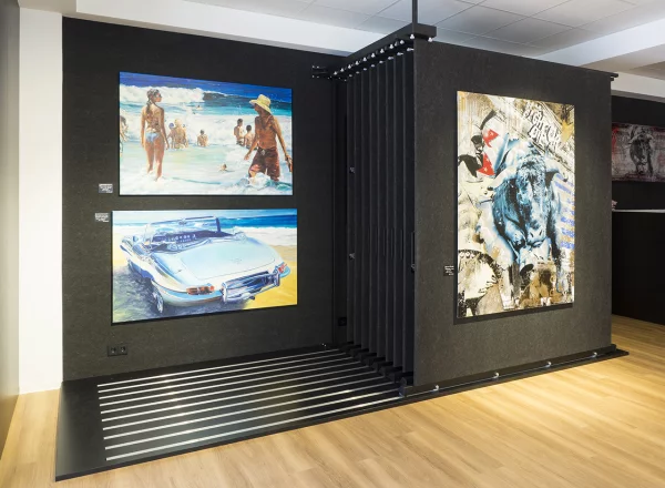 Schiebetafelanlage für Kunstobjekte