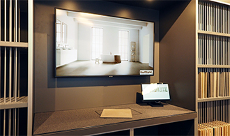 Collagenbereich in der Fliesenausstellung