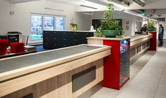 Tresen in der Baustoffhandlung