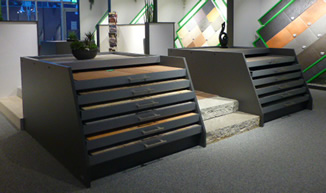 Natursteinpräsentation in der Fachausstellung